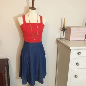 Anthro Denim Circle Skirt, Sz S NWT